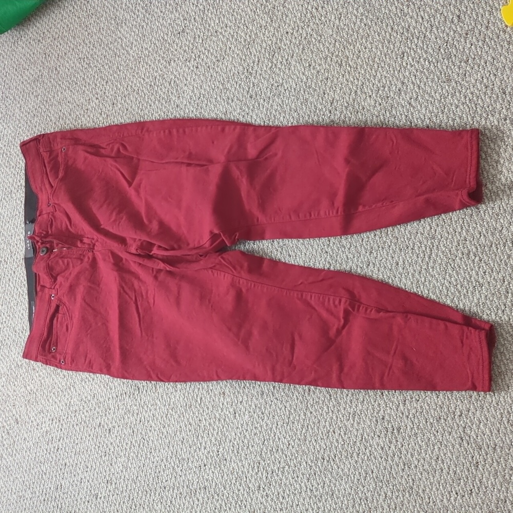 Red stretch denim